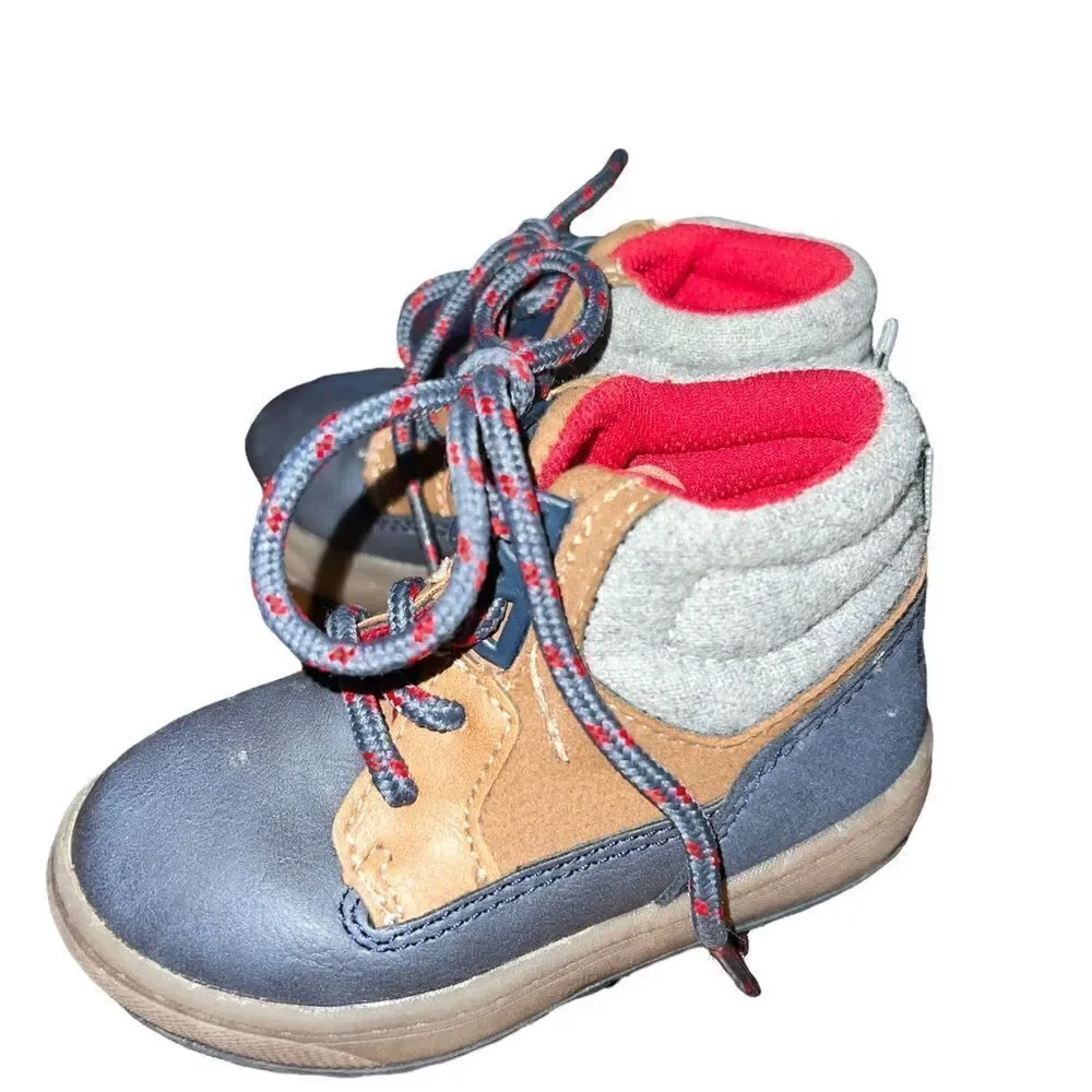 OshKosh‎ B'Gosh Toddler Brent Hiking Boots Blue Brown Gray 5M Lace Up